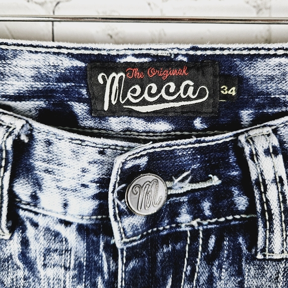 MECCA | slim straight crinkle acid wash jeans - Picture 7 of 9